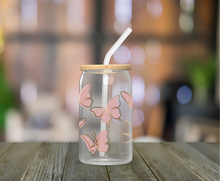 Load image into Gallery viewer, Butterfly 16oz Clear Glass Cup