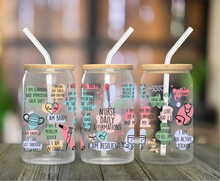 Load image into Gallery viewer, Nurse Daily Affirmations 16oz Clear Glass Cup
