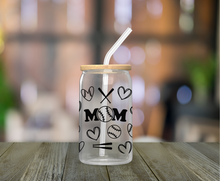 Load image into Gallery viewer, Softball Mom 16oz Clear Glass Cup