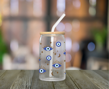 Load image into Gallery viewer, Evil Eye 16oz Clear Glass Cup