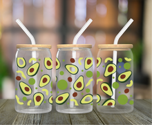 Load image into Gallery viewer, Avocado 16oz Clear Glass Cup
