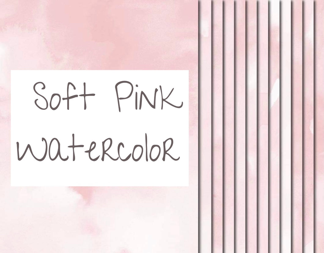 Soft Pink Watercolor 12x12 Vinyl Sheet Pack