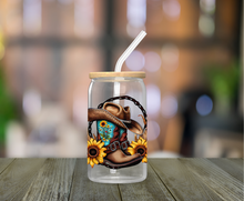 Load image into Gallery viewer, This Princess Wears Boots 16oz Clear Glass Cup
