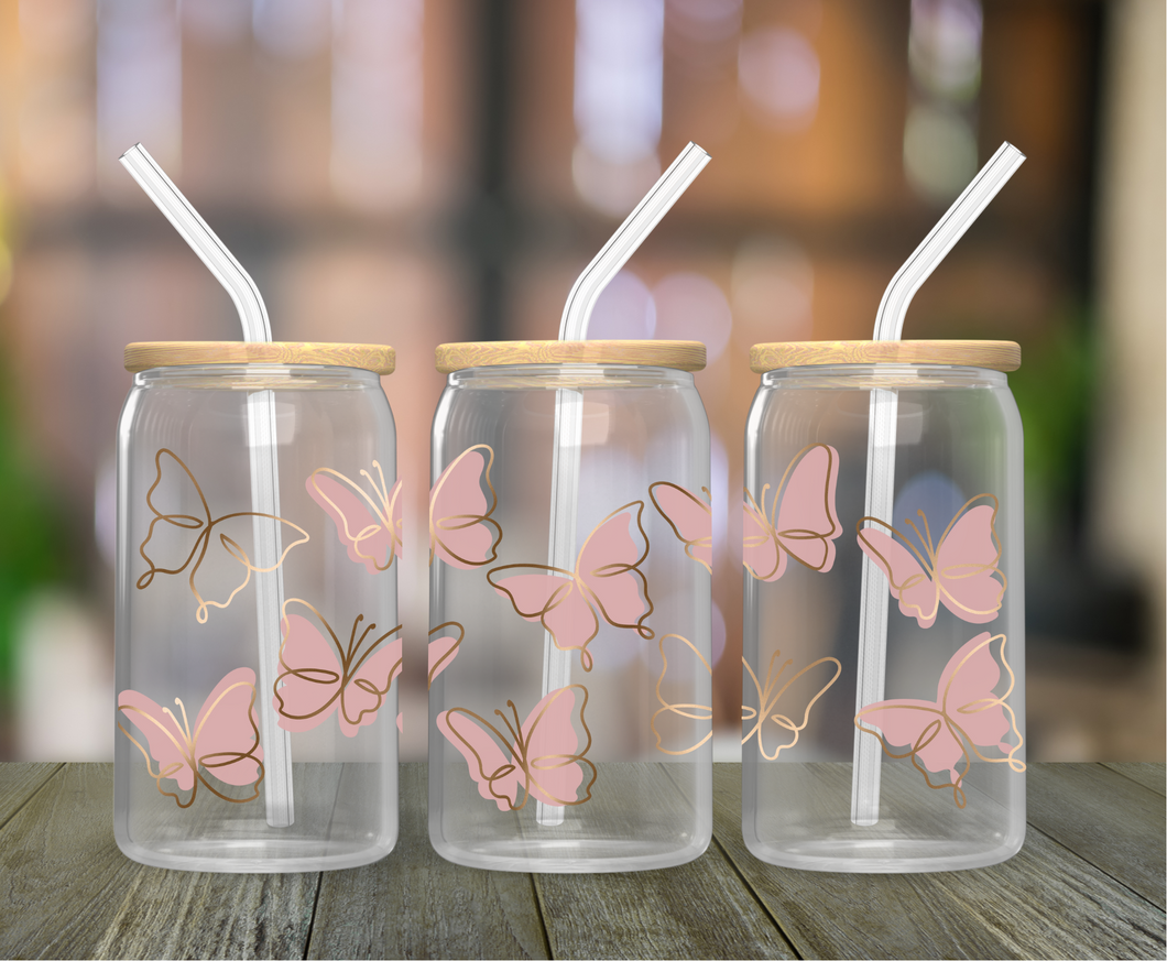 Golden Hour Designs Butterfly Glass Cup