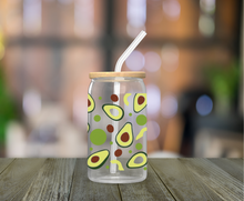 Load image into Gallery viewer, Avocado 16oz Clear Glass Cup
