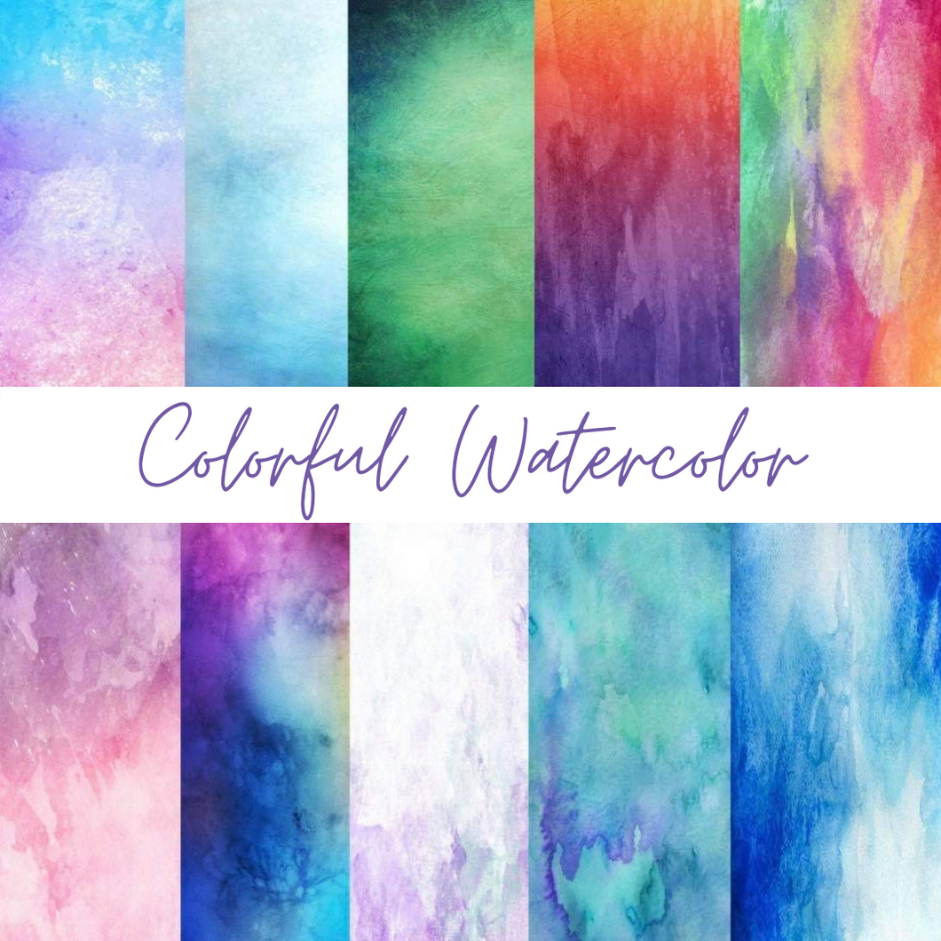 Colorful Watercolor 12x12 Vinyl Sheet Pack