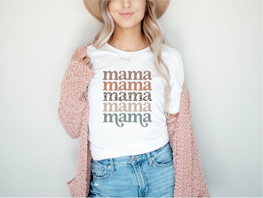 Mama Leopard Print Boho Unisex T-shirt