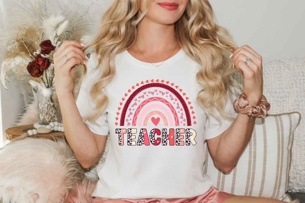 Teacher Rainbow Valentines T-Shirt
